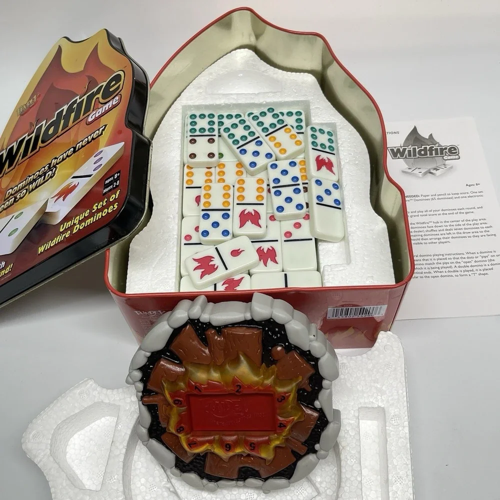Fundex Wildfire Dominoes Electronic Game Hub Lights & Sounds Ages 8+ Works